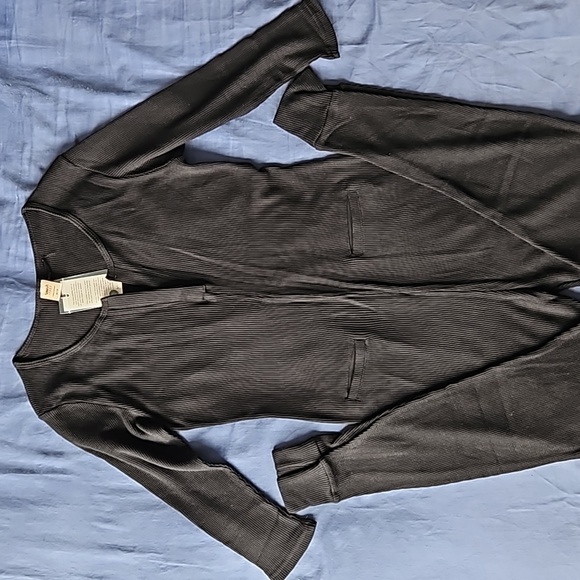 Smash + Tess Coffee Time Waffle LS Romper Black XS - Picture 1 of 9